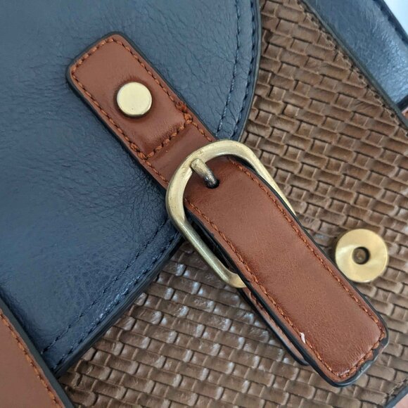 Dark Academia Modcloth Blue "Authentically Academic" Crossbody Faux Leather Bag - Picture 3 of 3